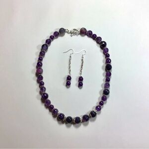 Elegant Purple Amethyst Necklace Set